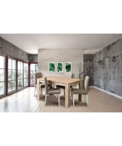 TAVOLO DA PRANZO BELLAHOME "GRANADA" RIFINITO QUERCIA, 135X80X74 CM